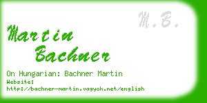 martin bachner business card